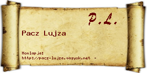 Pacz Lujza névjegykártya